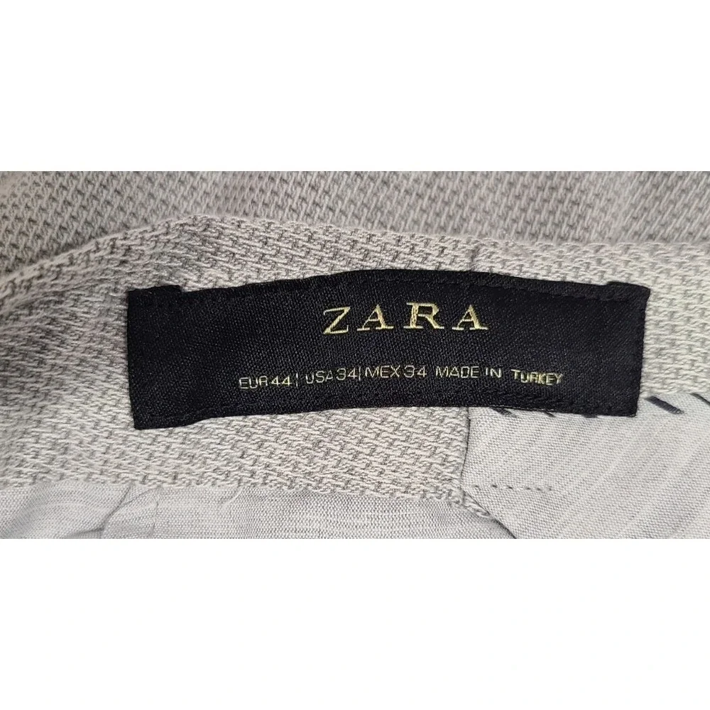 ZARA Knit Chino Dress Skinny‎ Tapered Ankle Pants Gray Men's Size 34x25 EUC